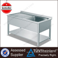 SS304/201 Free Standing Kitchen Stainless Steel Sink Work Table